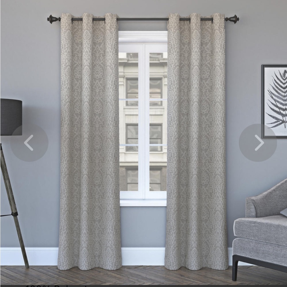 Sun Zero 82”X40” Julianne Grey Blackout Grommet Top Curtain Panels - Set of 2